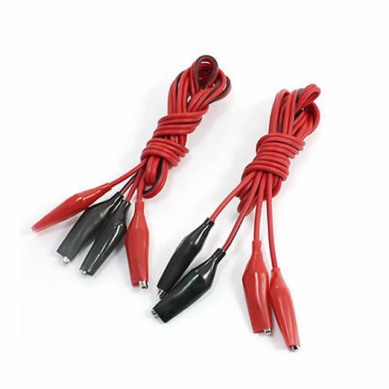 2 Pair Double-end Alligator Clips Test Lead Jumper Wire 1M US Stock