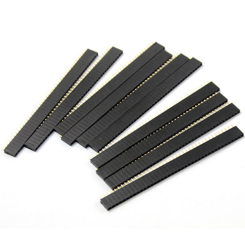 10PCS 2.54mm 40 Pin Stright Female Single Row Pin Header Strip PCB Connector