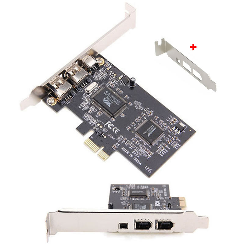 PCI-E Express FireWire 1394a IEEE1394 Card w/Low Profile Bracket US Stock