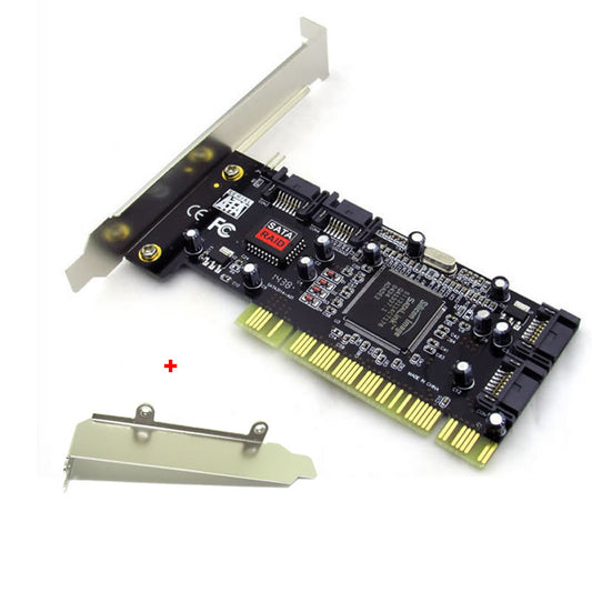 PCI 4 Ports SATA Internal RAID Controller Card w/Low Profile Bracket US Stock