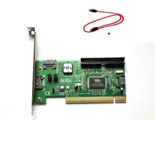 PCI 3 Port SATA +1 IDE Serial HDD ATA Card Adapter w/SATA Data Cable