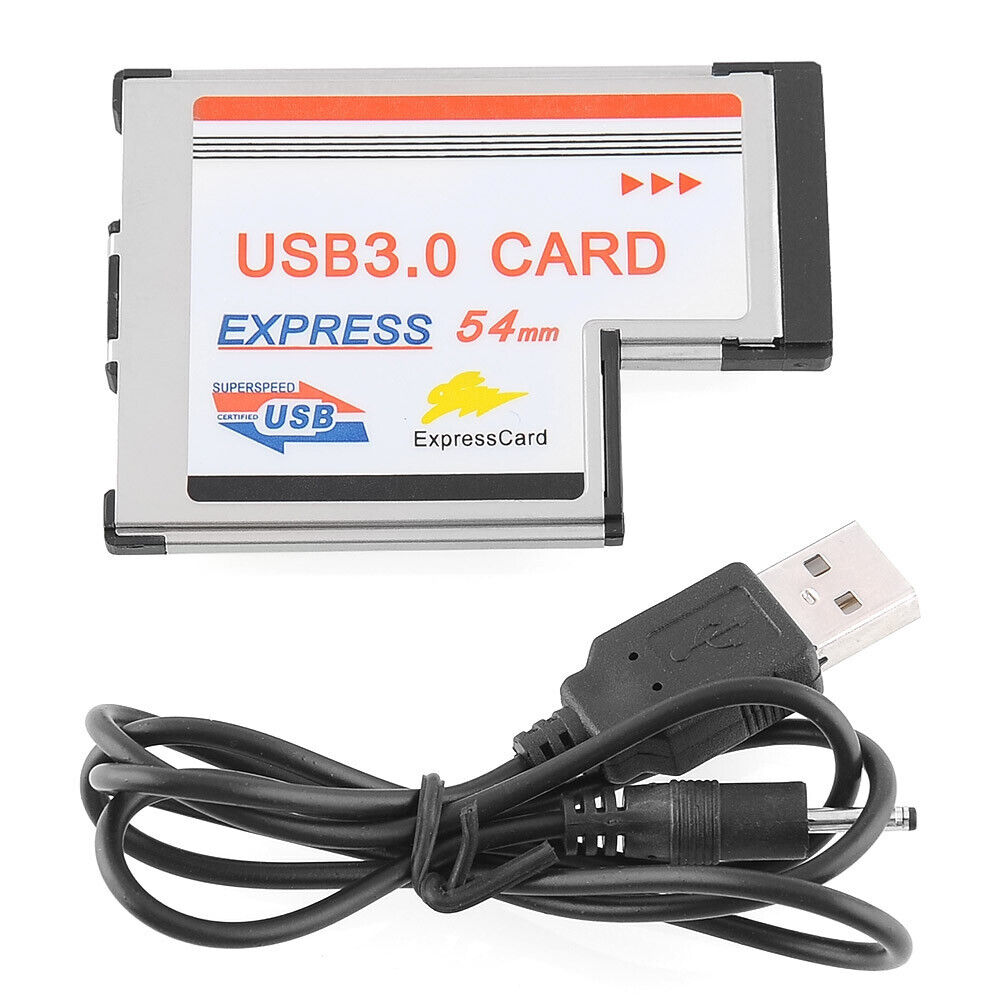 ExpressCard 54mm 2 Ports USB 3.0 Hidden Adapter For Laptop Notebook US Stock