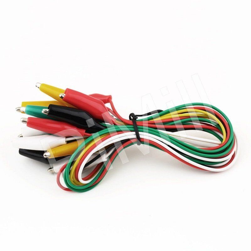 10pcs Alligator Clip Test Leads Double-ended Crocodile Clip Jumper Cable