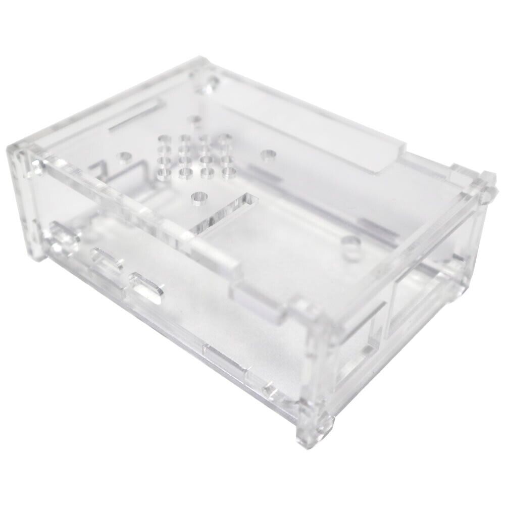 No Screws Clear Acrylic Case Enclosure Box For Raspberry Pi 5 with Cooling Fan