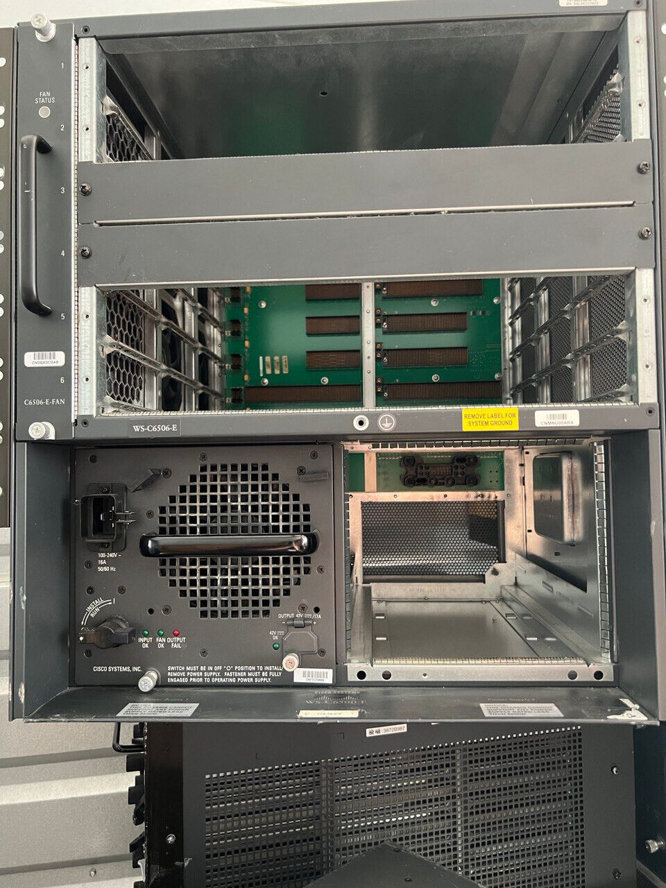 Cisco System Catalyst 6500-E Catalyst WS-C6500-E Chassis with 1 Power supply