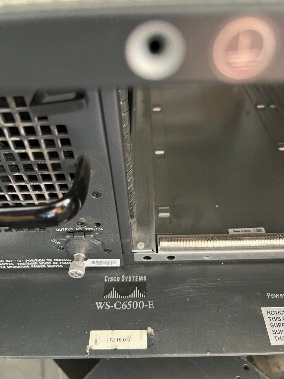 Cisco System Catalyst 6500-E Catalyst WS-C6500-E Chassis with 1 Power supply