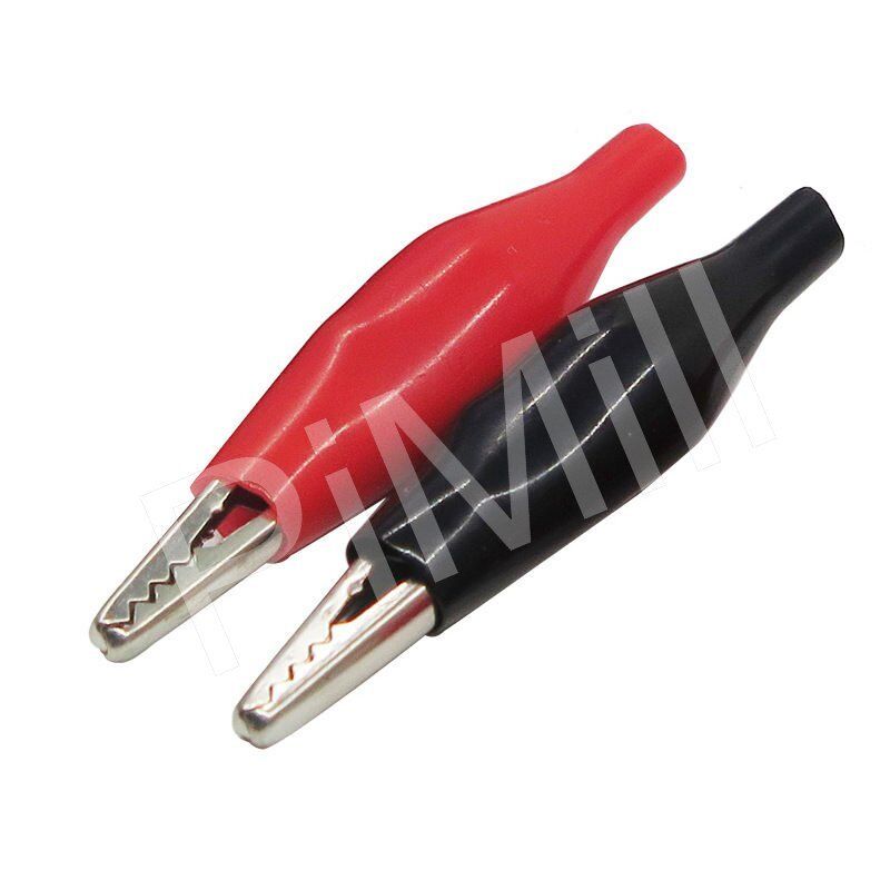 20 pcs Alligator Clip Battery Clamp Test Probe Electrical Boot Black Red 35mm