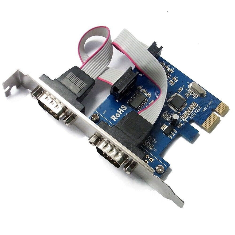 PCI-E Express Dual 2 Ports DB9 RS232 Serial Controller Card Adapter US Stock