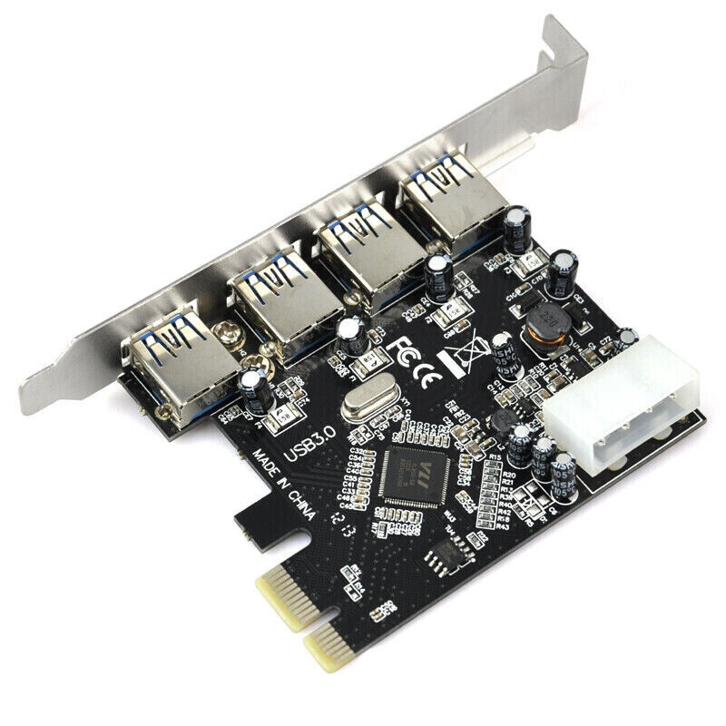 PCI-E Express to USB 3.0 controller Expansion Card Adapter 4-Port 5Gbps for PC