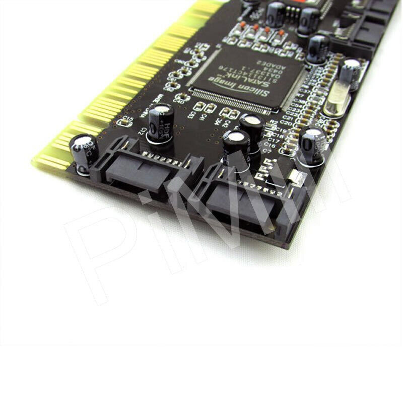 PCI 4 Ports SATA Internal RAID Controller Card w/Low Profile Bracket US Stock