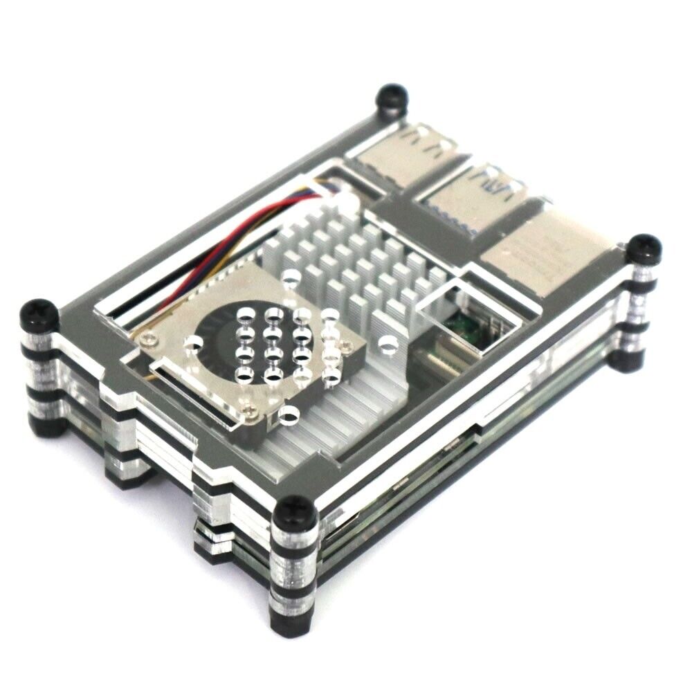 10 Layers Clear Acrylic Case Enclosure Box For Raspberry Pi 5 with Cooling Fun
