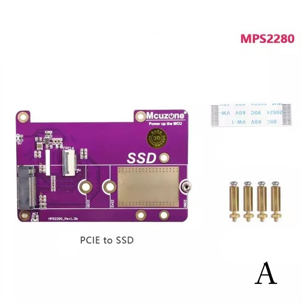 MPS2280 PCIE M.2 NVME 2280 Gen3 SSD HAT for Raspberry Pi 5