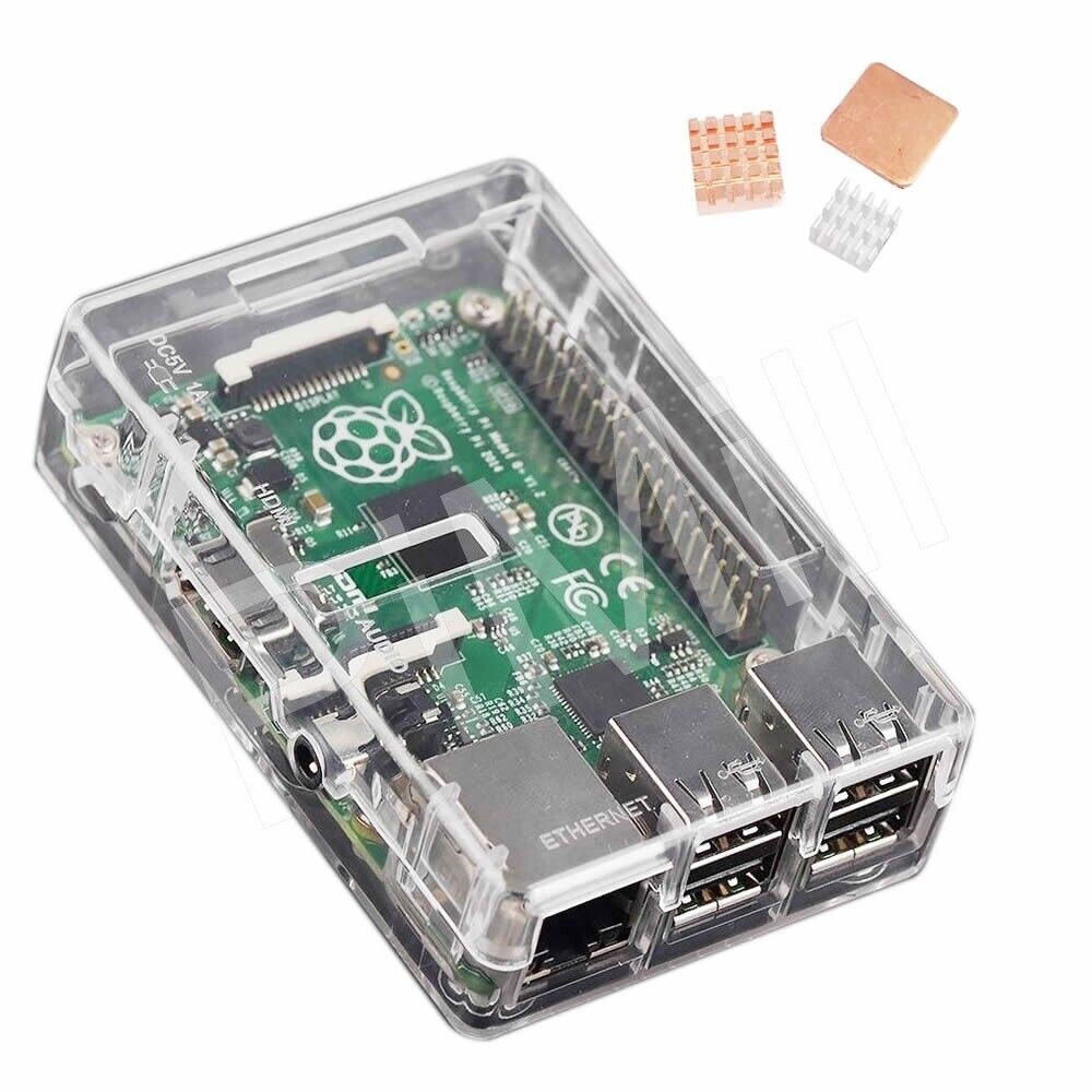 Transparent ABS Case Enclosure Box Heat Sink Kit for Raspberry Pi 3 US Stock