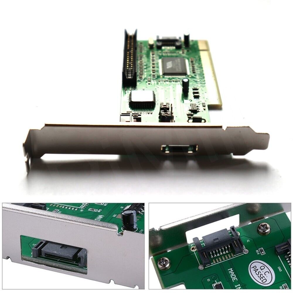 PCI 3 Port SATA +1 IDE Serial HDD ATA Card Adapter w/SATA Data Cable