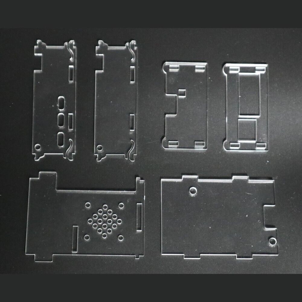 No Screws Clear Acrylic Case Enclosure Box For Raspberry Pi 5 with Cooling Fan