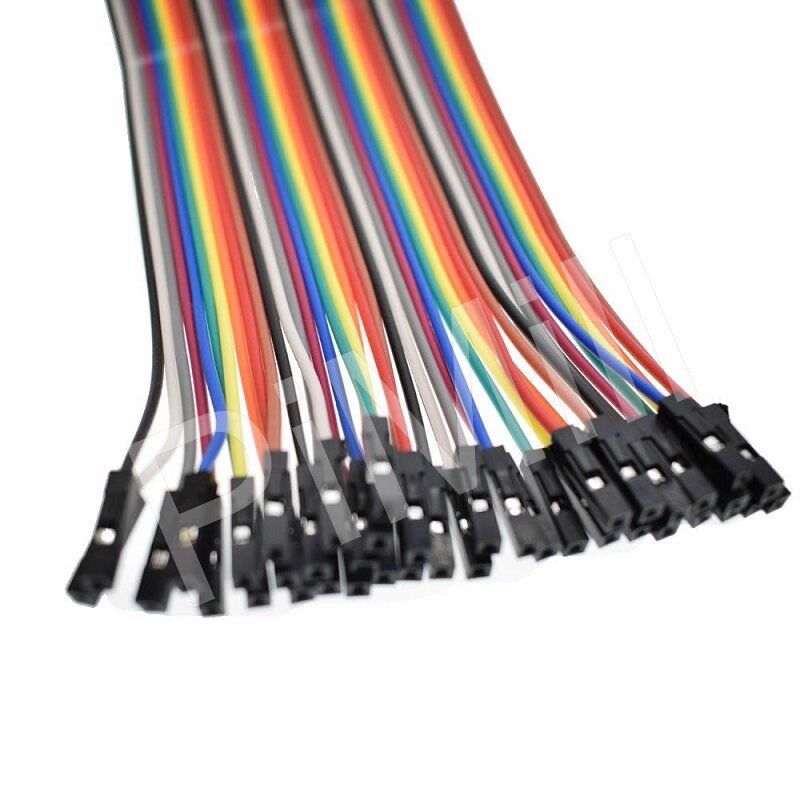 40pcs 20cm 2.54mm Female to Female Dupont Wire Jumper Cable Arduino Breadboad
