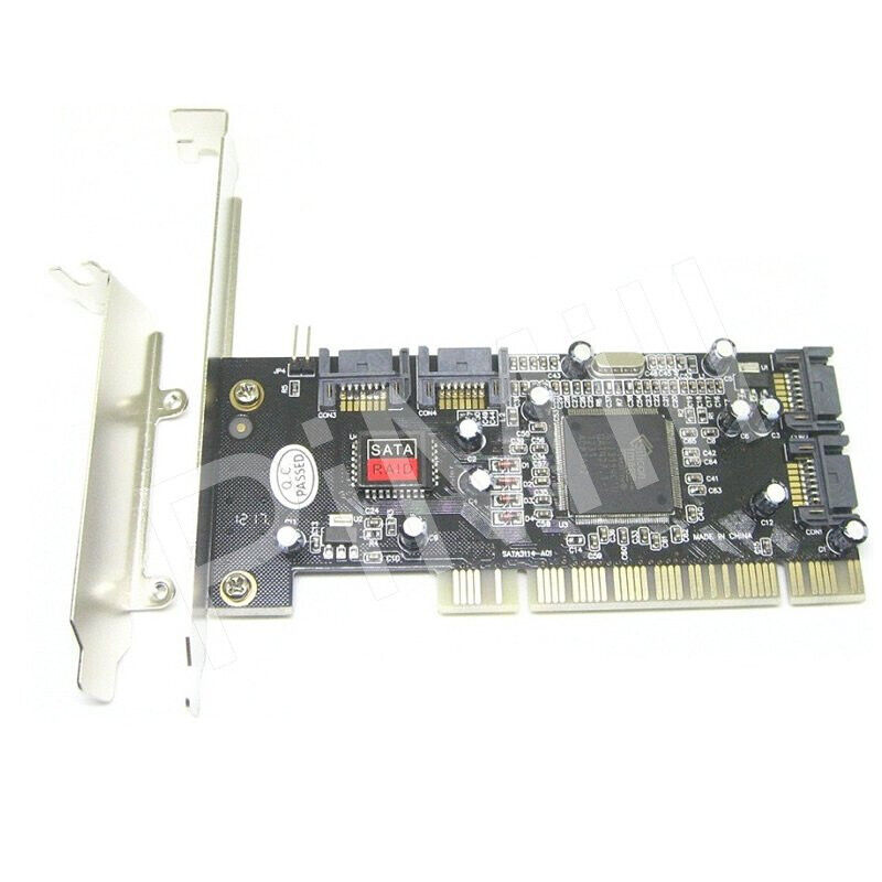 PCI 4 Ports SATA Internal RAID Controller Card w/Low Profile Bracket US Stock