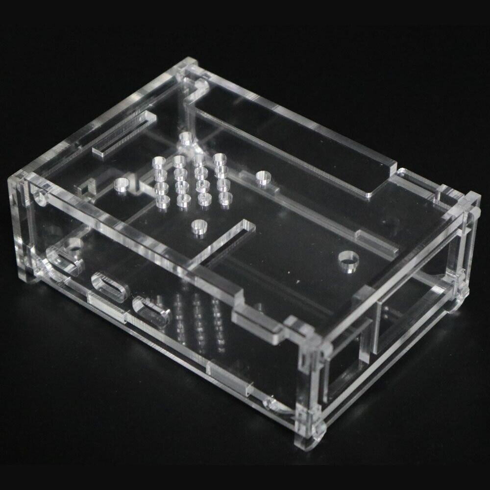 No Screws Clear Acrylic Case Enclosure Box For Raspberry Pi 5 with Cooling Fan