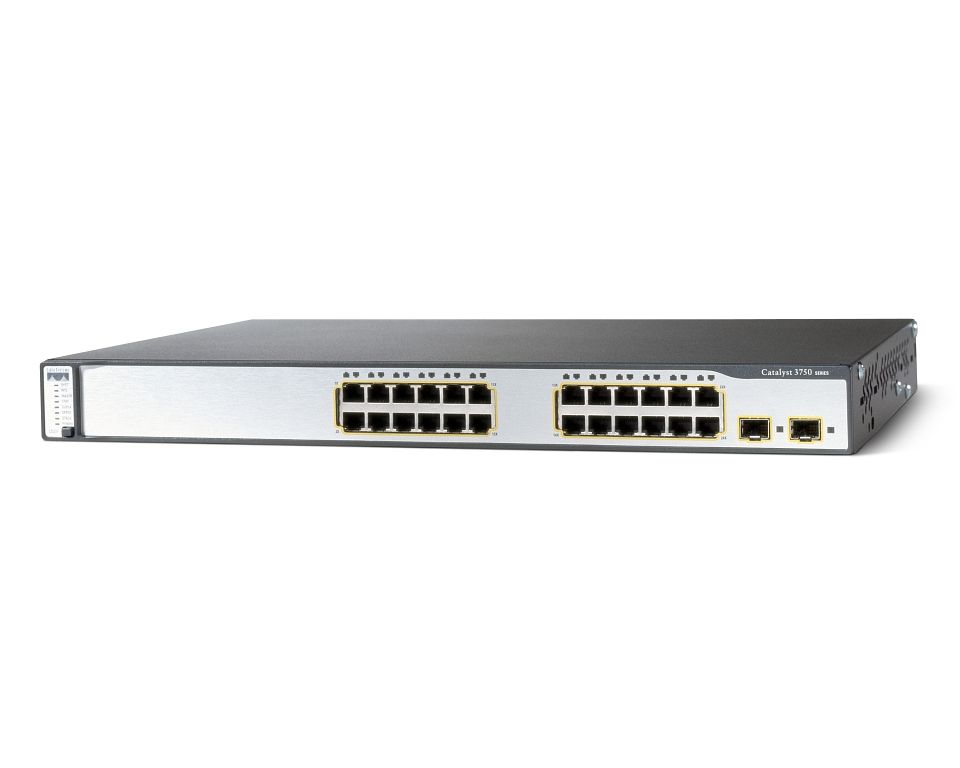 Cisco Catalyst (WS-C3750-24PS-S) 24-Ports Rack-Mountable Switch Managed