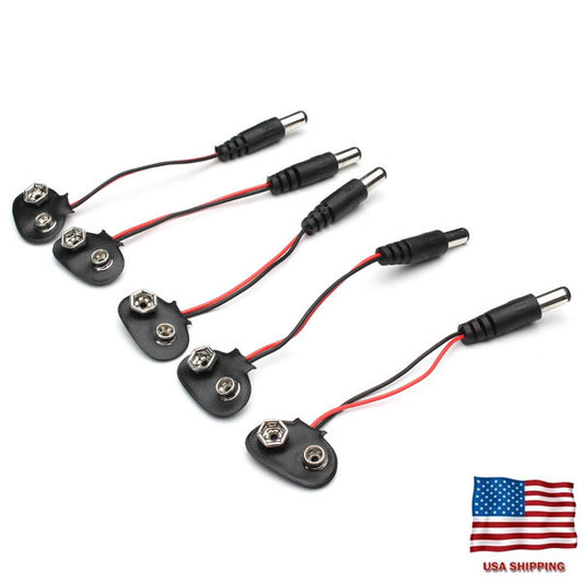 5PCS 9V DC T type Battery Power Cable Barrel Jack Connector Arduino DIY
