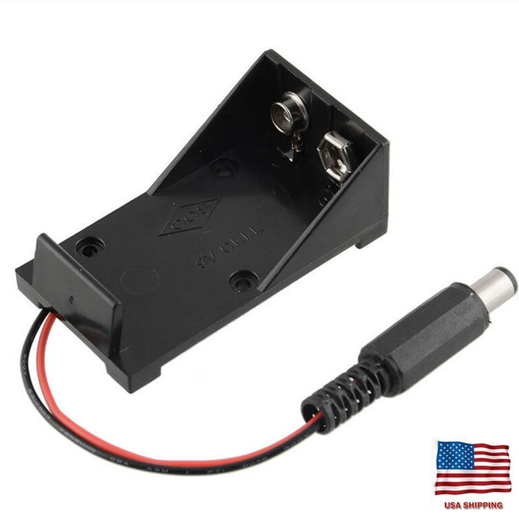 9V Battery Holder Box Case Plug 5.5 X 2.1mm for Arduino Breadboard Power Supply