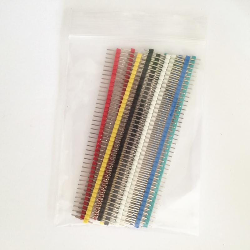 10PCS Multicolor 2.54mm 40Pin Color Male Single Row Pin Header for Arduino DIY