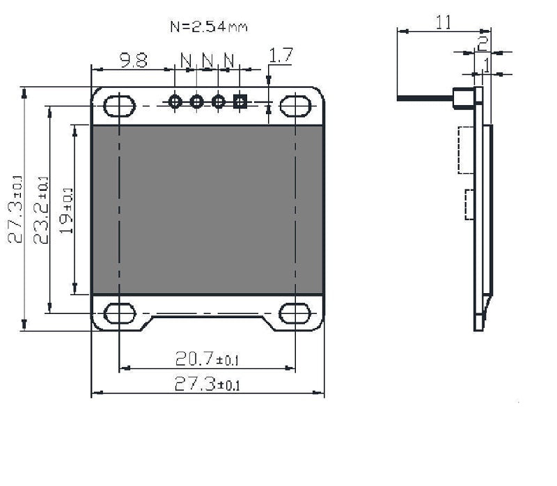 0.96" I2C IIC Serial 128X64 LED OLED LCD Display Module for Arduino White