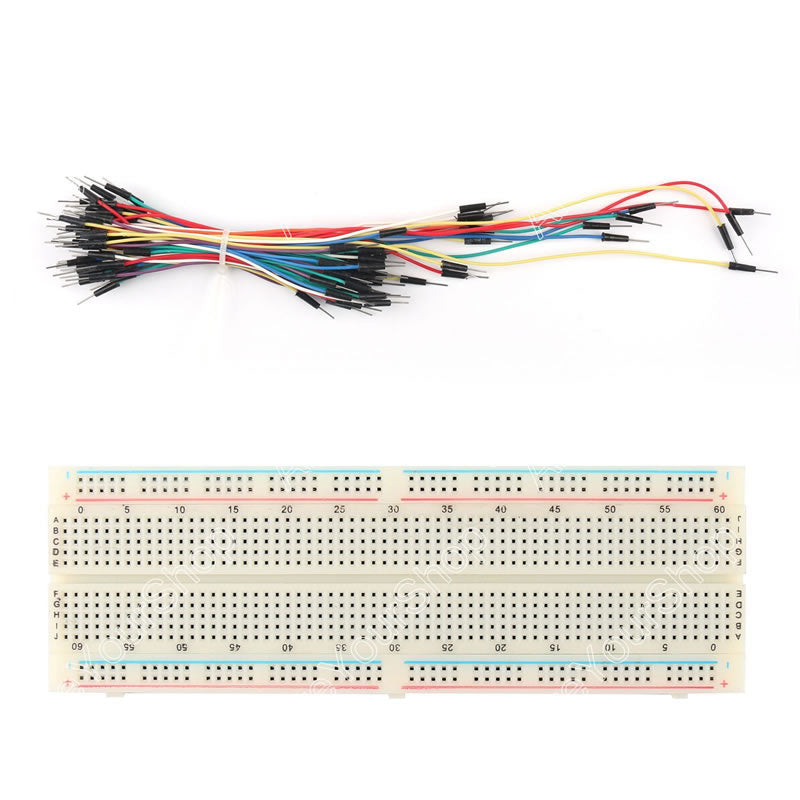 830 Points Solderless PCB Breadboard MB102 & 65Pcs Jumper cables Arduino
