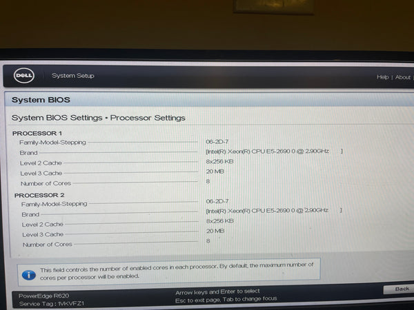 Dell PowerEdge R620 2x Intel Xeon E5 2.90GHz 8GB RAM ECC 2X 750W PSU