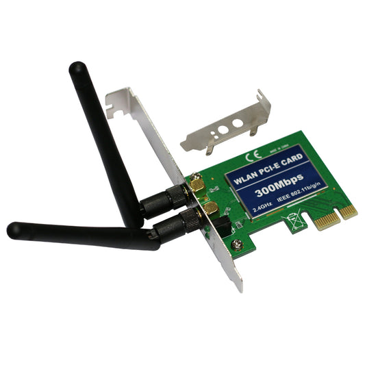 PCI-E Express 300M Wireless WiFi Card Adapter w/Low Profile Bracket