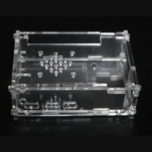 No Screws Clear Acrylic Case Enclosure Box For Raspberry Pi 5 with Cooling Fan