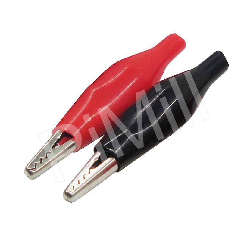 20 pcs Alligator Clip Battery Clamp Test Probe Electrical  Boot Black Red 35mm