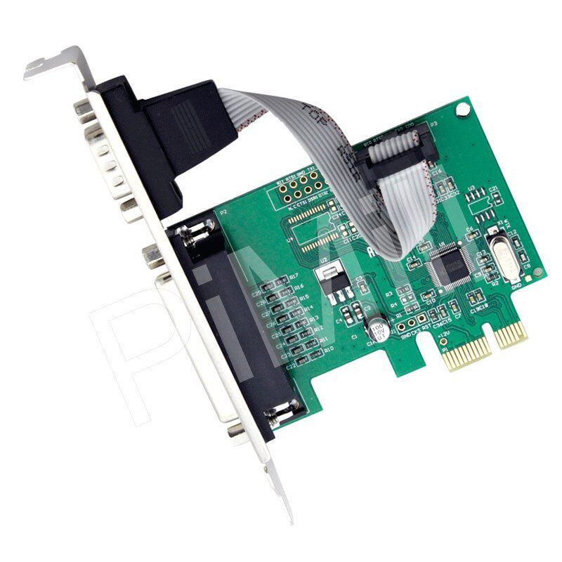 PCI-E Express Serial COM DB9 RS232 + DB25 Printer LPT Port Card