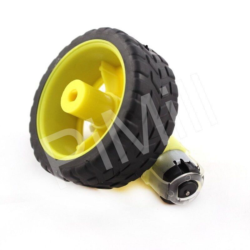 2Pcs Smart Robot Car Plastic Tire Tyre Wheel w/ DC 6V Gear Motor Set For Arduino