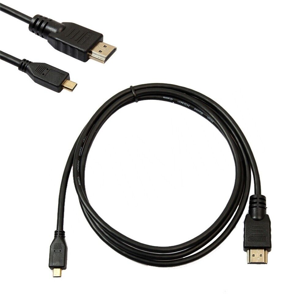 Black Micro HDMI To HDMI Cable 6FT 1.8M 4K for Raspberry Pi 4 Model B US