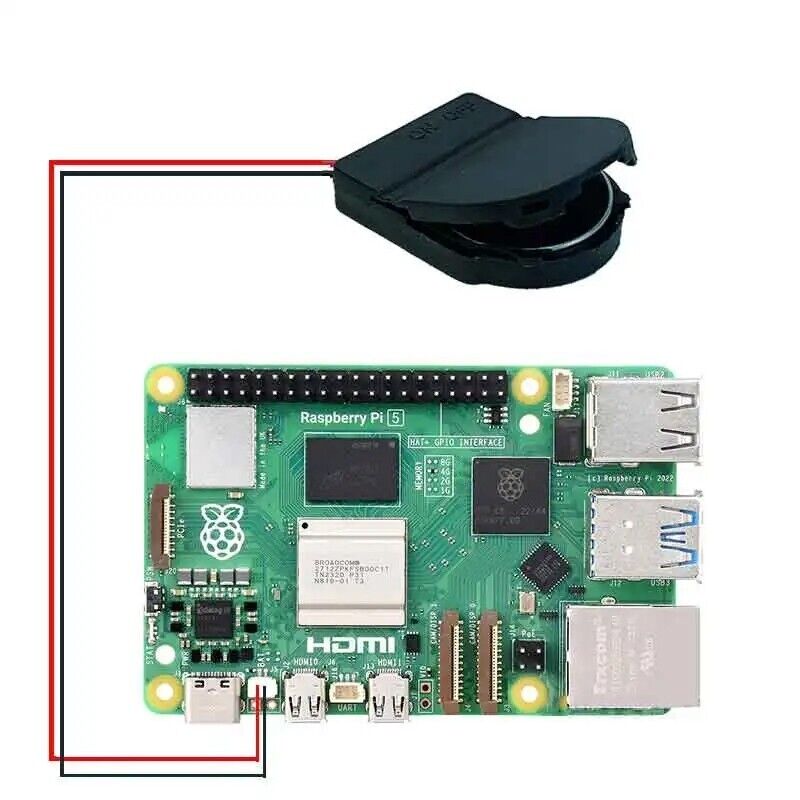 Raspberry Pi 5 RTC Battery Housing With Battery