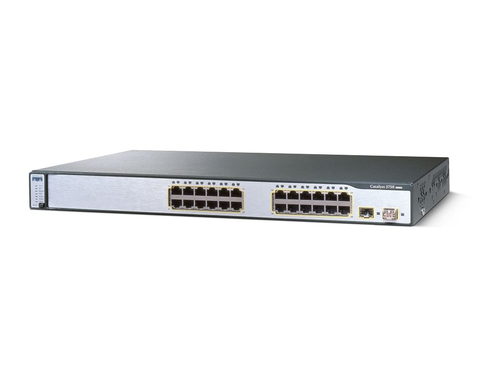 Cisco  Catalyst (WS-C3750-24TS-S) 24-Ports Rack-Mountable Switch Managed