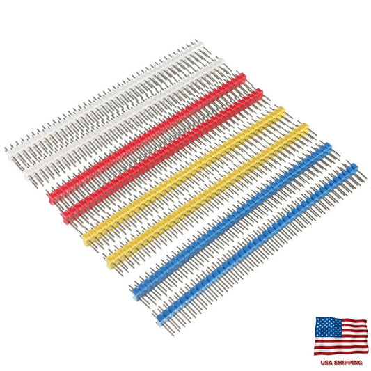10PCS Multicolor 2.54mm 40Pin Color Male Single Row Pin Header for Arduino DIY