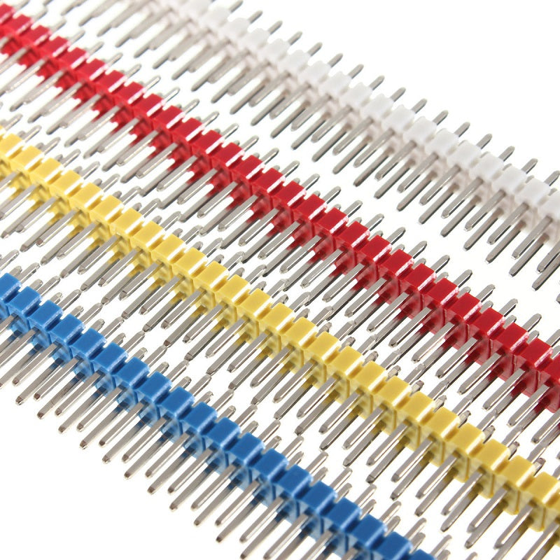 10PCS Multicolor 2.54mm 40Pin Color Male Single Row Pin Header for Arduino DIY