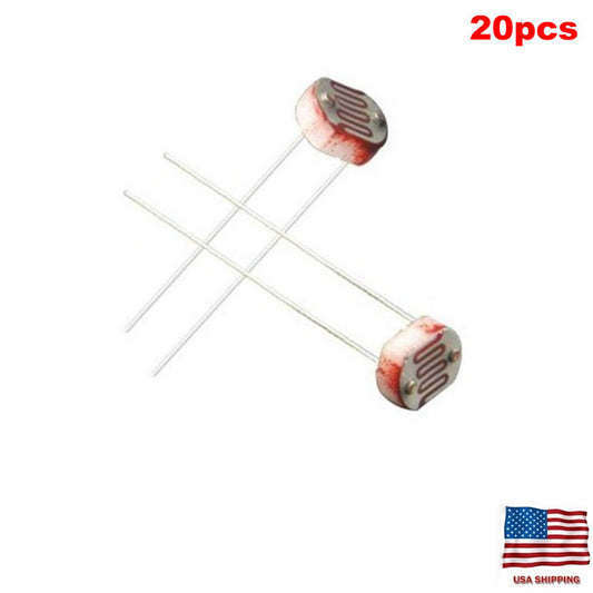 20pcs Photoresistor 5MM GL5537 LDR Photo Resistors Light-Dependent Resistor